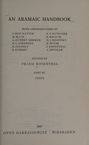 Tapa de An Aramaic handbook