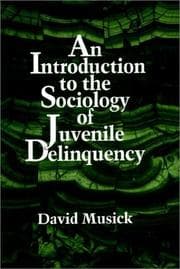 Tapa de An introduction to the sociology of juvenile delinquency