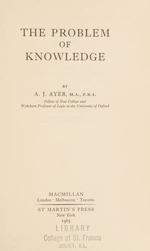 Tapa de The problem of knowledge