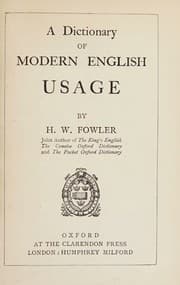 Tapa de A dictionary of modern English usage