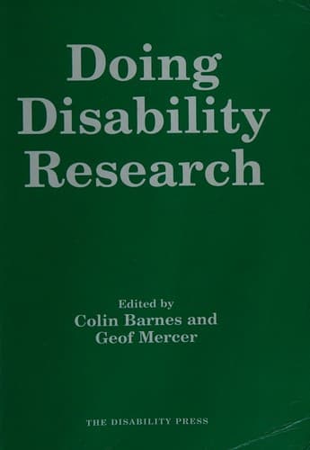 Tapa de Doing disability research