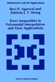 Tapa de Error inequalities in polynomial interpolation and their applications