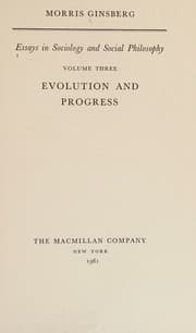 Tapa de Evolution and progress (His Essays in sociology and social philosophy)