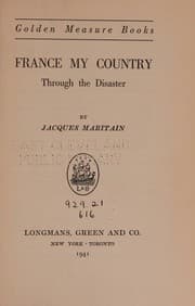 Tapa de France, my country, through the disaster, (Golden measure books)