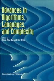 Tapa de Advances in algorithms, languages, and complexity