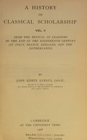 Tapa de A History of Classical Scholarship, Vol. II