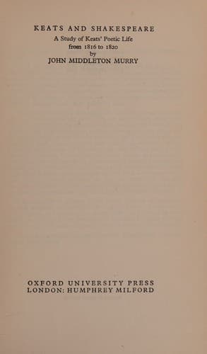 Tapa de Keats and Shakespeare;