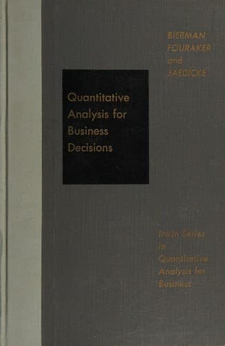 Tapa de Quantitative analysis for business decisions