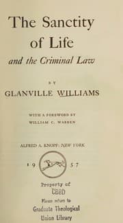 Tapa de The sanctity of life and the criminal law
