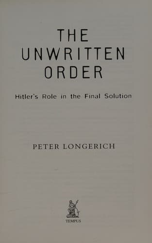 Tapa de The unwritten order