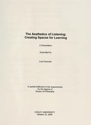 Tapa de Aesthetics of listening : creating spaces of learning