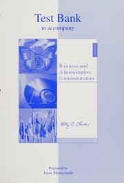 Tapa de Testbank to Accompany Business and Administrative Communication