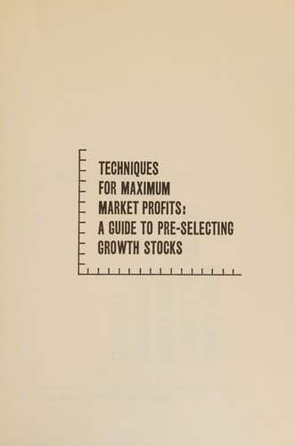 Tapa de Techniques for maximum market profits