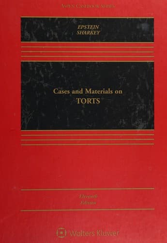 Tapa de Cases and Materials on Torts