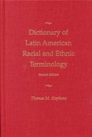 Tapa de Dictionary of Latin American Racial and and Ethnic Terminology