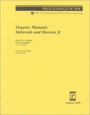Tapa de Organic photonic materials and devices II