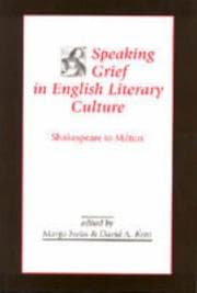 Tapa de Speaking grief in English literary culture