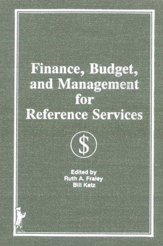 Tapa de Finance, Budget, and Management for Reference Services (Reference Librarian Series) (Reference Librarian Series)