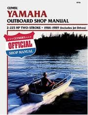 Tapa de Clymer Yamaha Outboard Shop Manual, 2-225 Hp 2-Stroke, 1984-1989 (Includes Jet Drives)