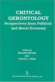 Tapa de Critical gerontology