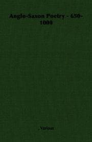 Tapa de Anglo-Saxon Poetry - 650-1000