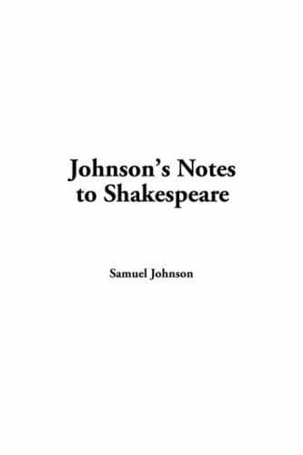 Tapa de Johnson's Notes To Shakespeare