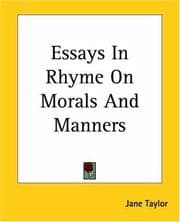 Tapa de Essays In Rhyme On Morals And Manners