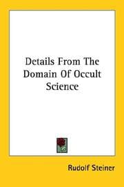 Tapa de Details From The Domain Of Occult Science