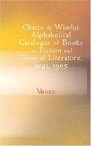 Tapa de Chatto & Windus Alphabetical Catalogue of Books in Fiction and General Literary Collections, Sept. 1