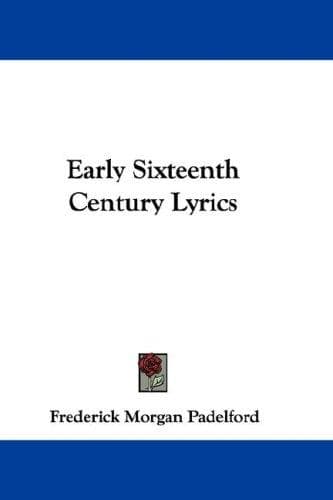 Tapa de Early Sixteenth Century Lyrics