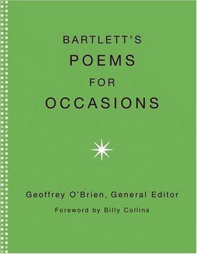 Tapa de Bartlett's poems for occasions