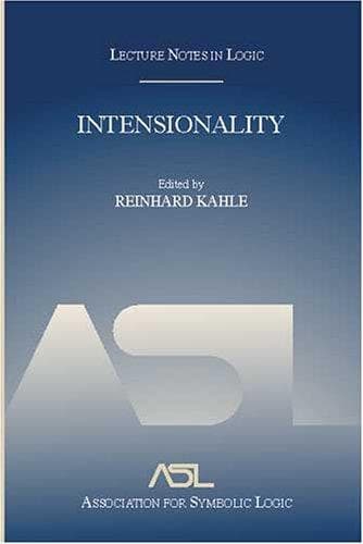 Tapa de Intensionality (Lecture Notes in Logic) (Lecture Notes in Logic)