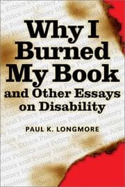 Tapa de Why I Burned My Book and Other Essays on Disability (American Subjects)