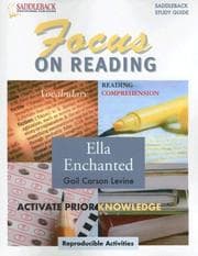 Tapa de Ella Enchanted Reading Guide (Saddleback's Focus on Reading Study Guides)