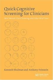 Tapa de QUICK COGNITIVE SCREENING FOR CLINICIANS: MINI MENTAL, CLOCK DRAWING AND OTHER BRIEF TESTS