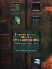 Tapa de Programas sociales, pobreza y participación ciudadana