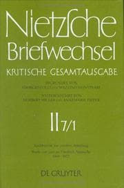 Tapa de Briefe von und an Friedrich Nietzsche April 1869 - Mai 1872