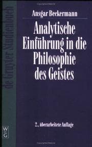 Tapa de Analytische Einfuhrung in Die Philosophie Des Geistes (De Gruyter Studienbuch)