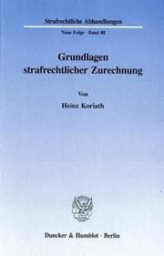 Tapa de Grundlagen strafrechtlicher Zurechnung