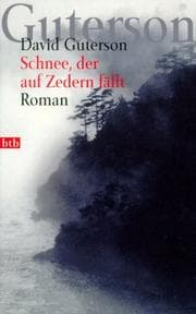 Tapa de Schnee, der auf Zedern fällt