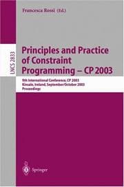 Tapa de Principles and Practice of Constraint Programming - CP 2003