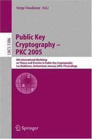 Tapa de Public Key Cryptography - PKC 2005
