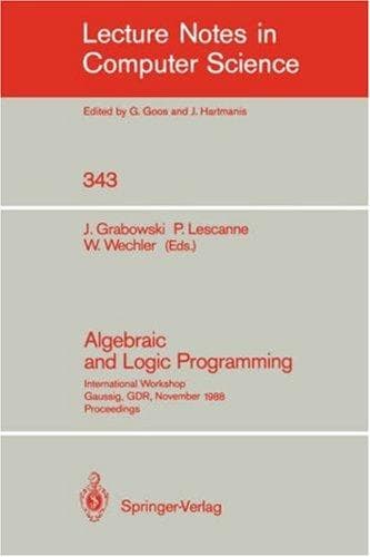 Tapa de Algebraic and Logic Programming