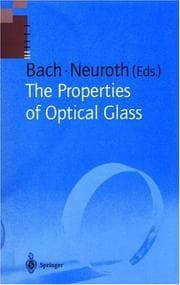 Tapa de The properties of optical glass