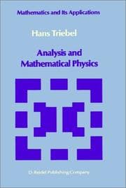 Tapa de Analysis and mathematical physics