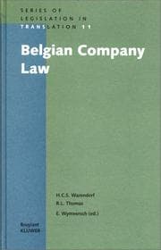 Tapa de Belgian company law