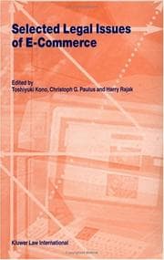 Tapa de Selected Legal Issues of E-Commerce (Law and Electronic Commerce)