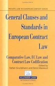 Tapa de General clauses and standards in European contract law