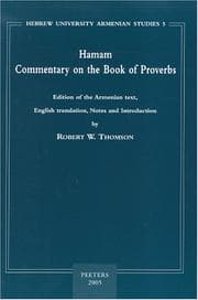 Tapa de Hamam Commentary on the Book of Proverbs (Hebrew University Armenian Studies)