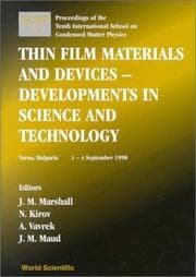 Tapa de Thin Film Materials and Devices--Developments in Science and Thechnology